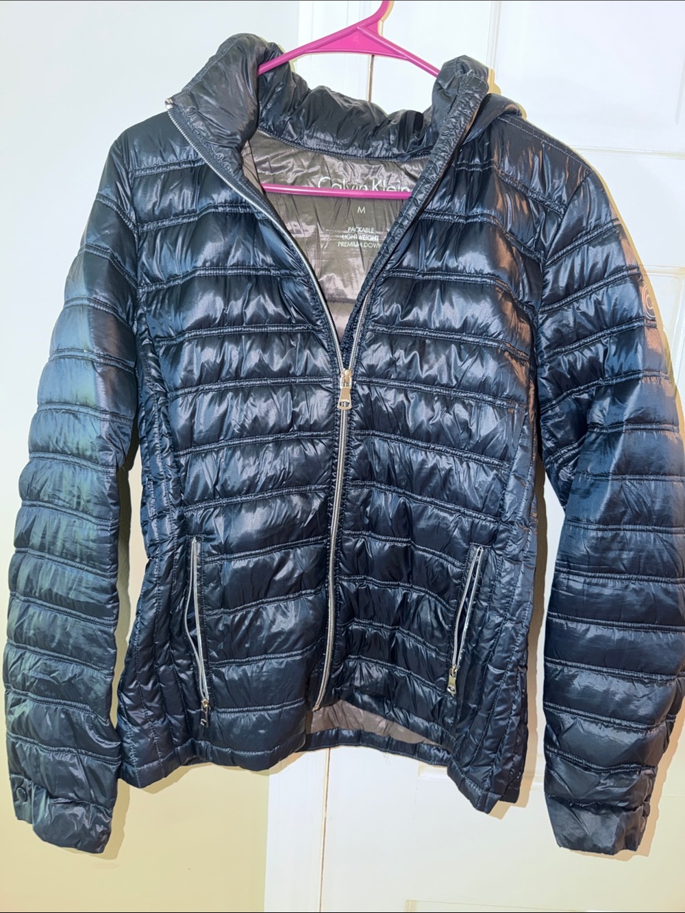Classic Quilted Packable Jacket - navy blue
